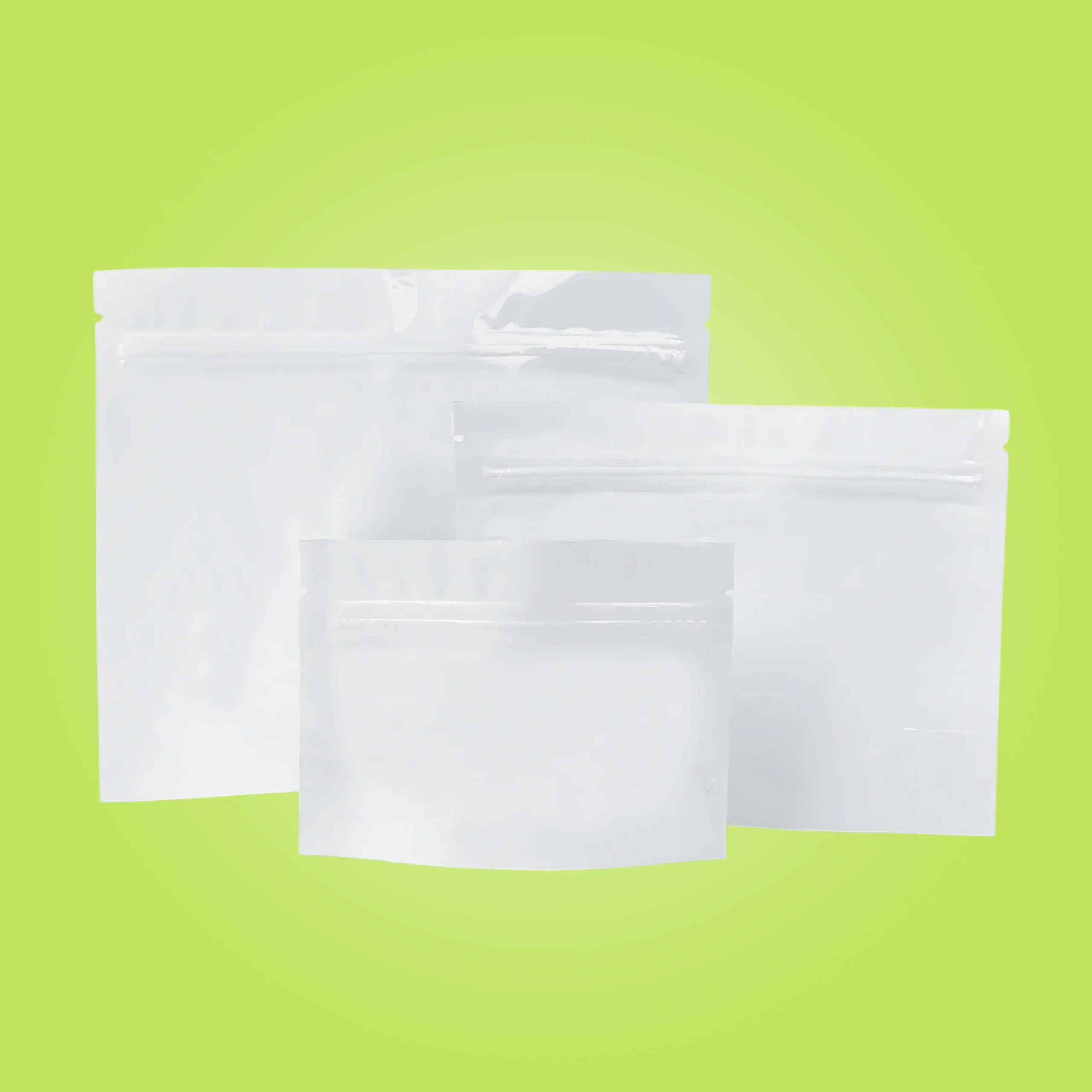 Clear and White Mylar Bags