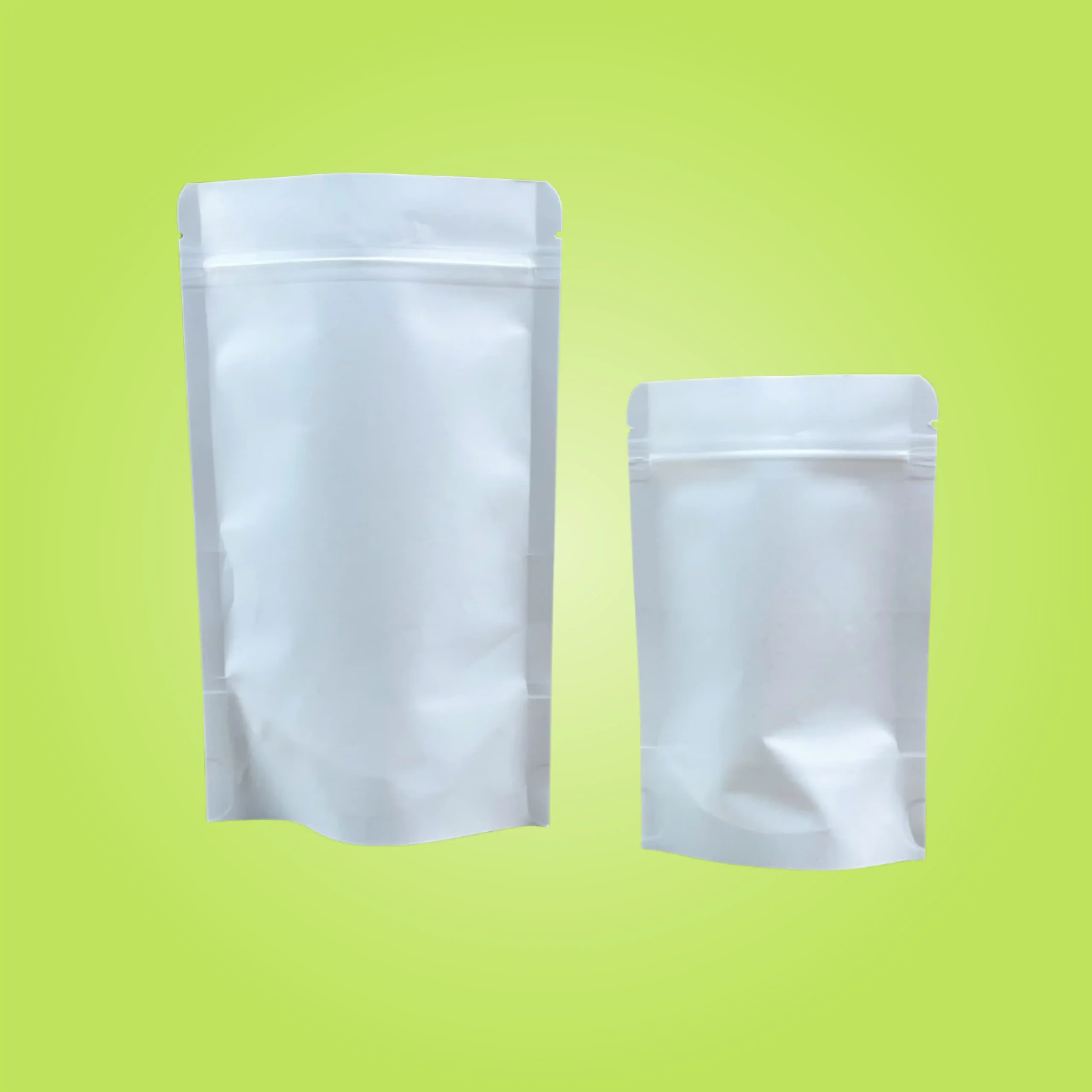 Clear and White Mylar Bags