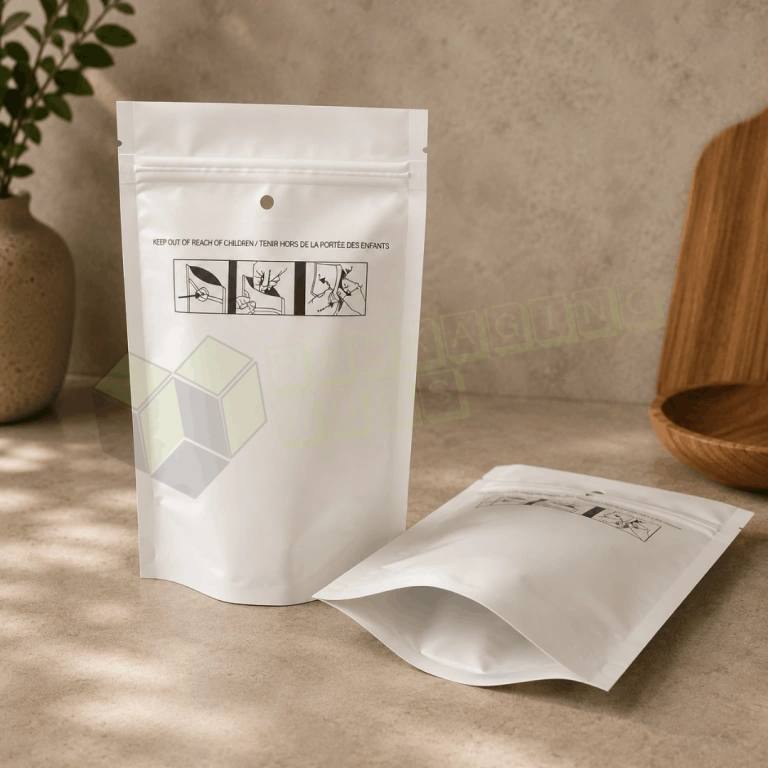 Clear and White Mylar Bags