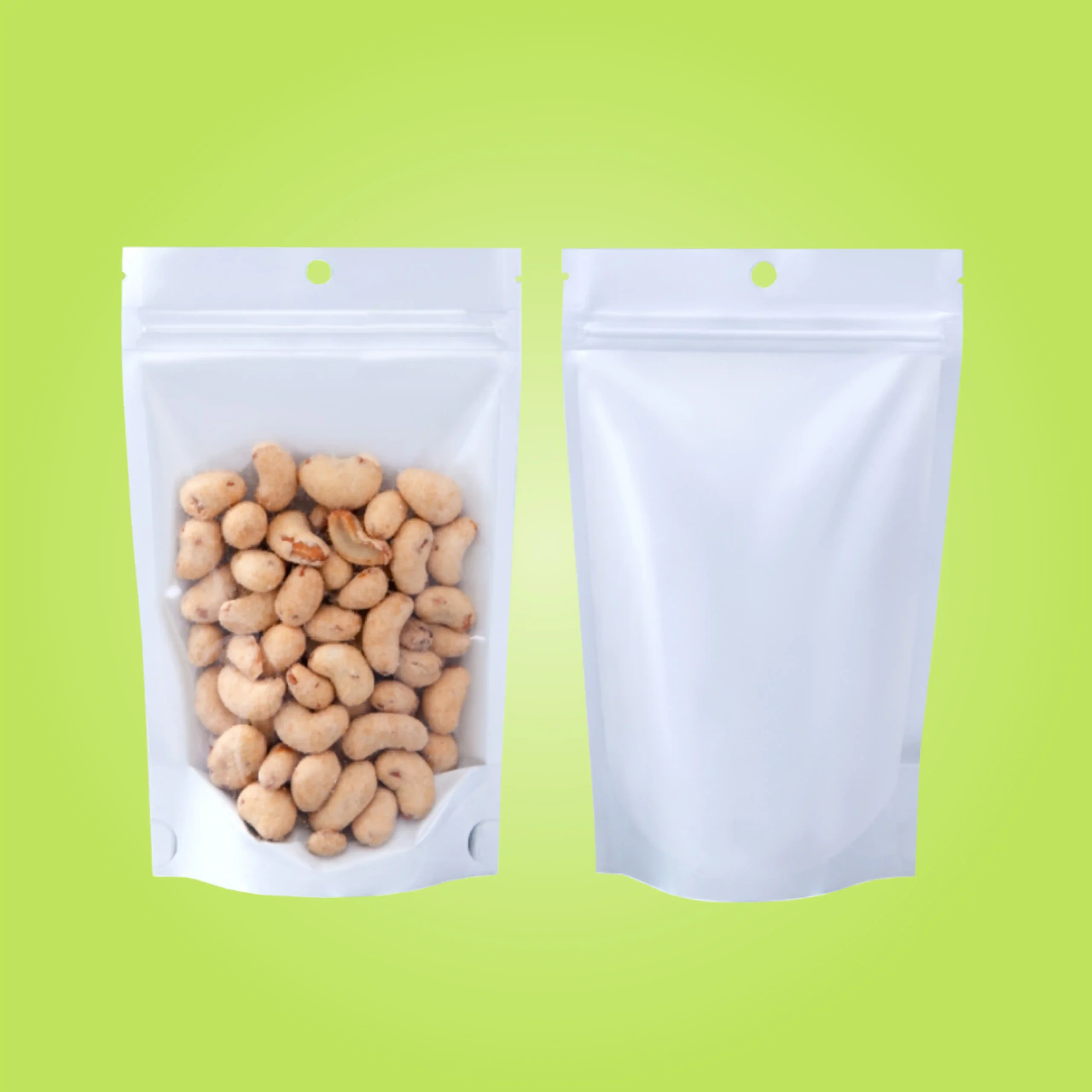 Clear and White Mylar Bags