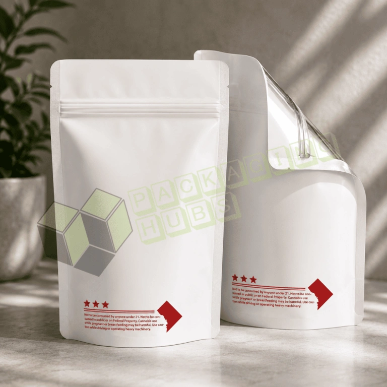 Clear and White Mylar Bags