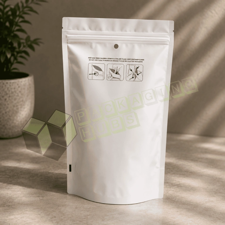 Clear and White Mylar Bags