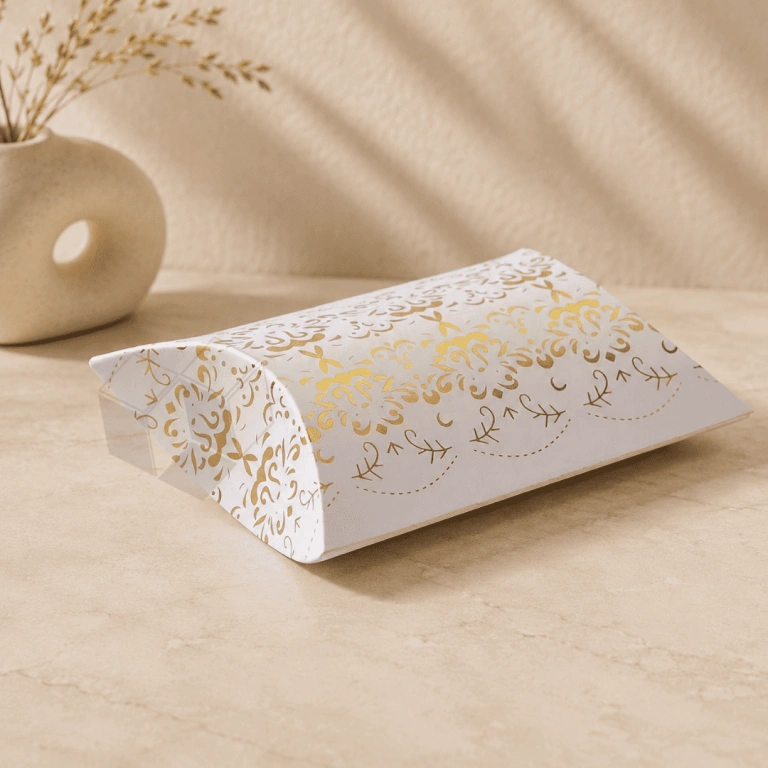 white pillow boxes